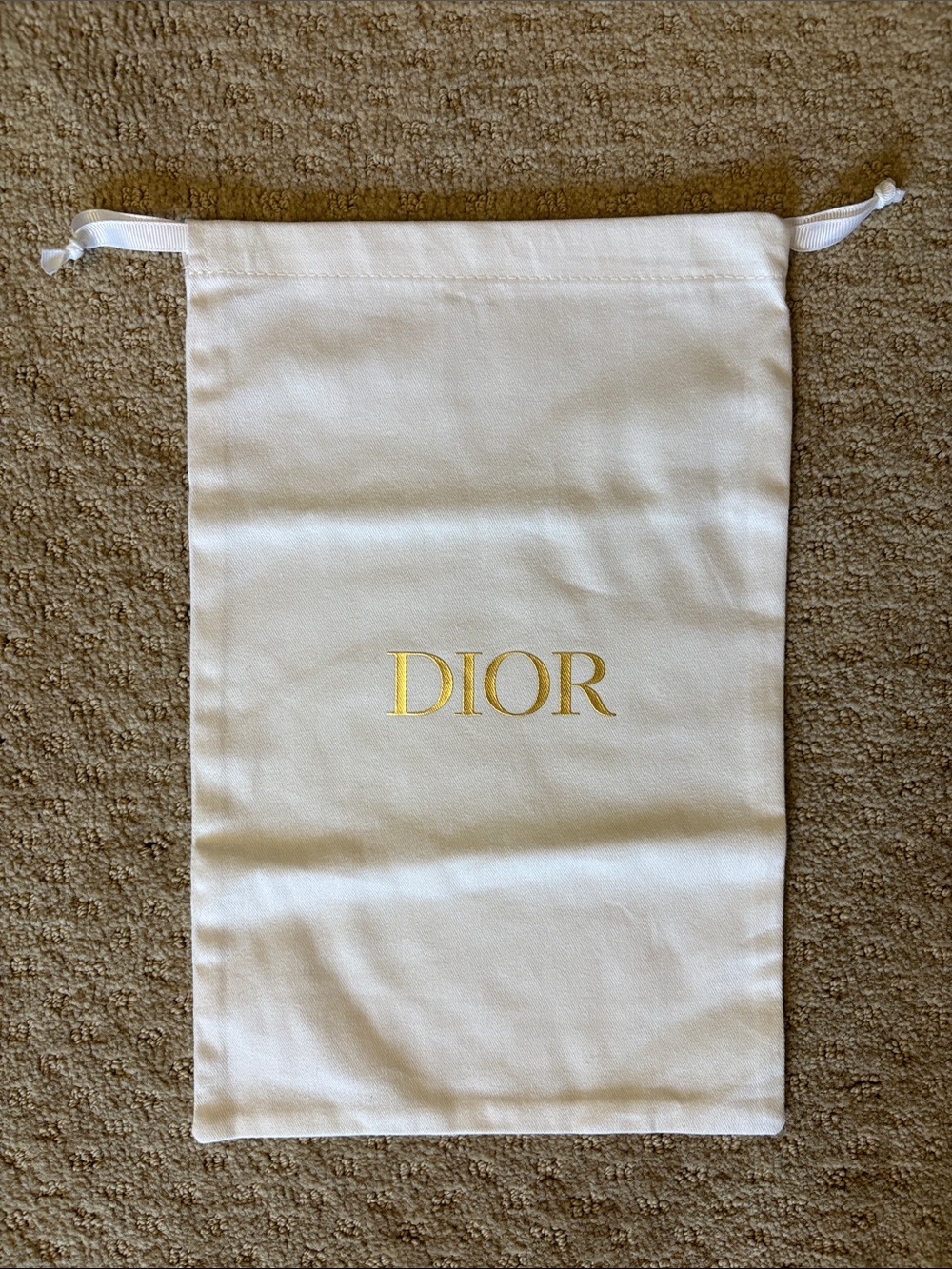 Dior White Drawstring Dust Bag